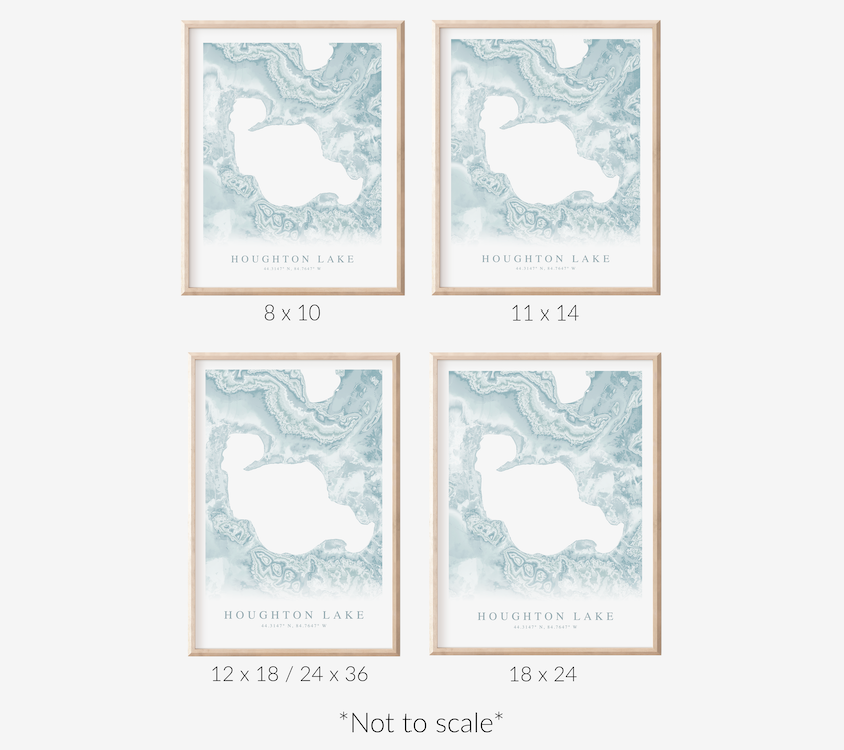 Houghton Lake Map Print