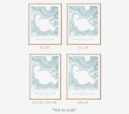 Houghton Lake Map Print