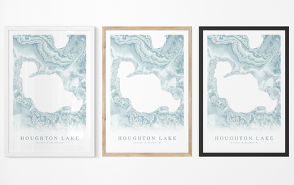Houghton Lake Map Print