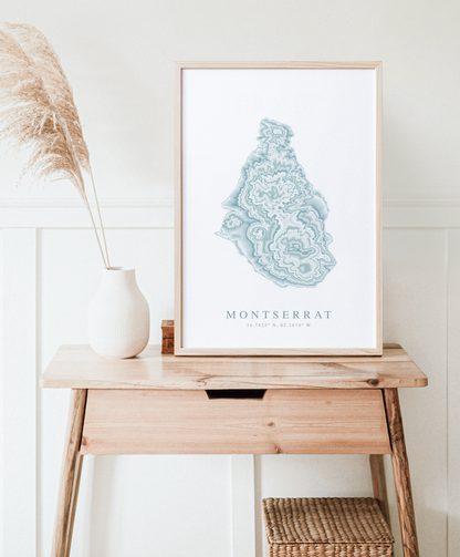 Montserrat Map Print