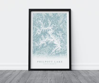 Philpott Lake Map Print
