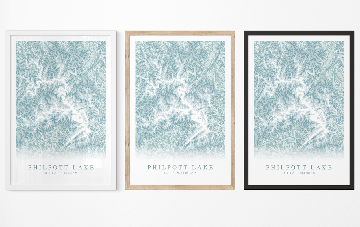 Philpott Lake Map Print