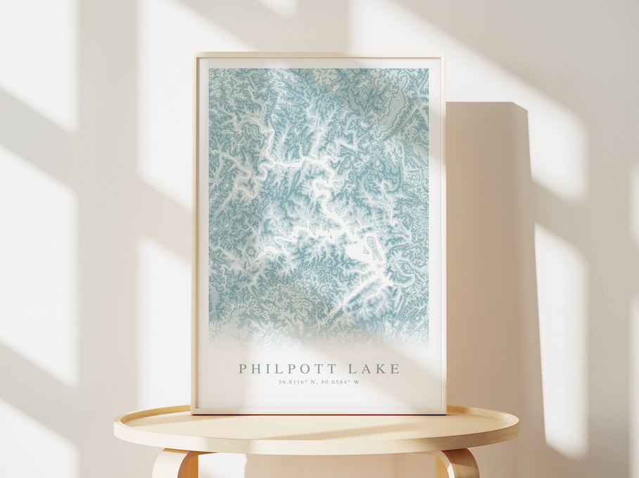 Philpott Lake Map Print
