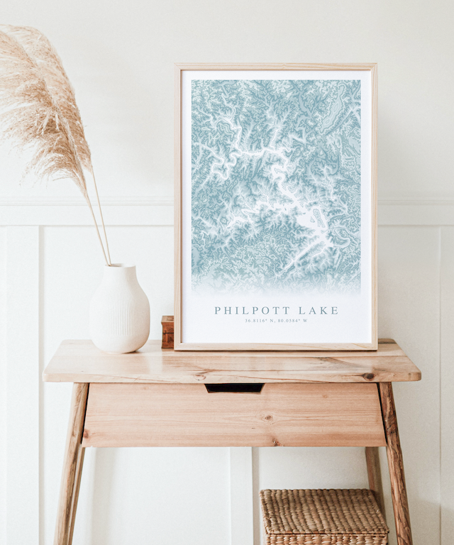 Philpott Lake Map Print
