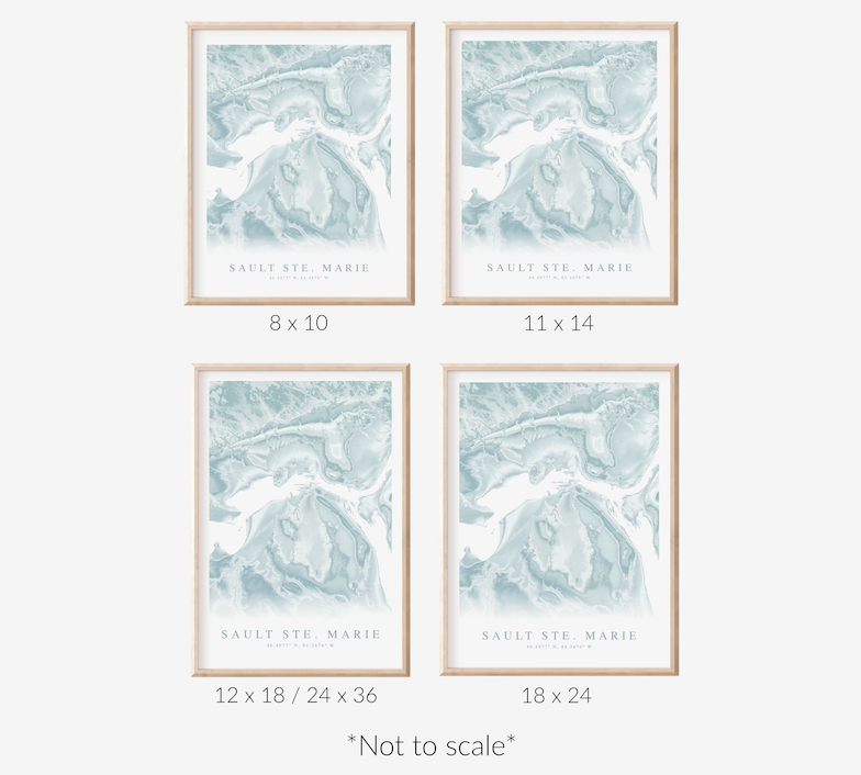 Sault Ste. Marie Map Print