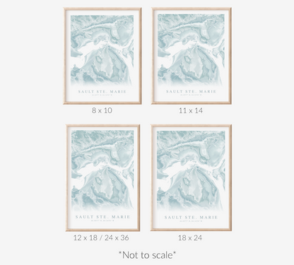 Sault Ste. Marie Map Print