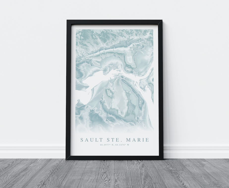 Sault Ste. Marie Map Print