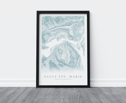 Sault Ste. Marie Map Print
