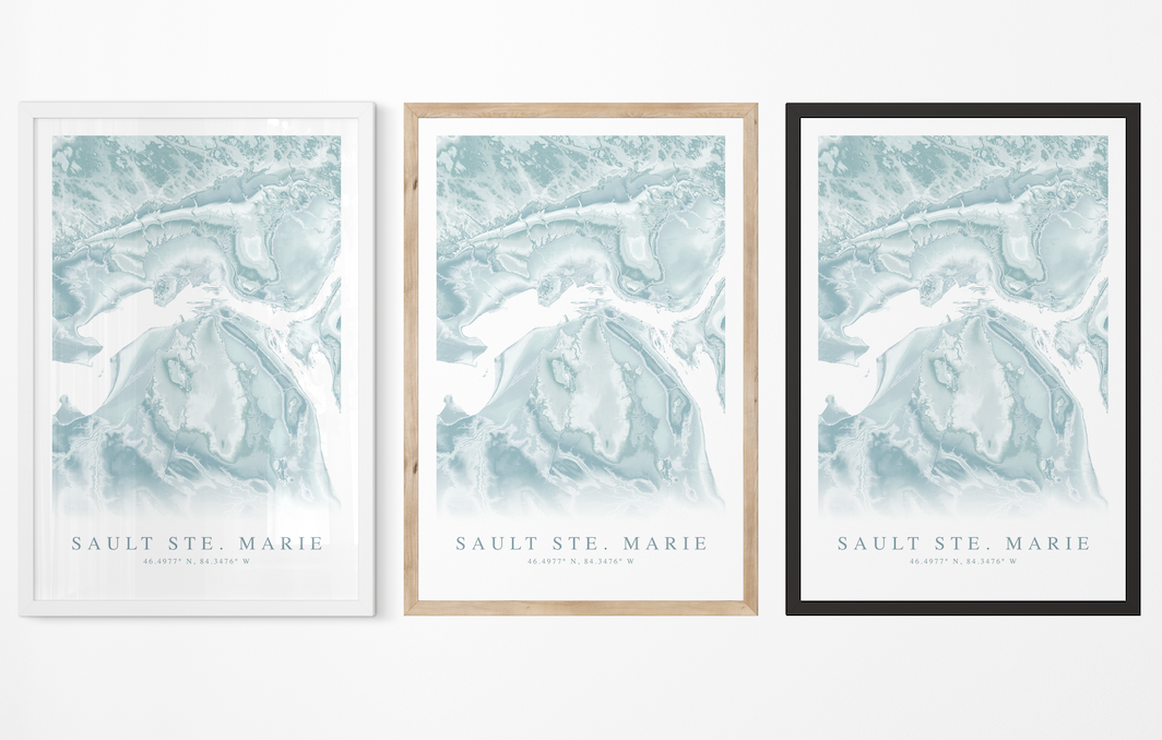 Sault Ste. Marie Map Print