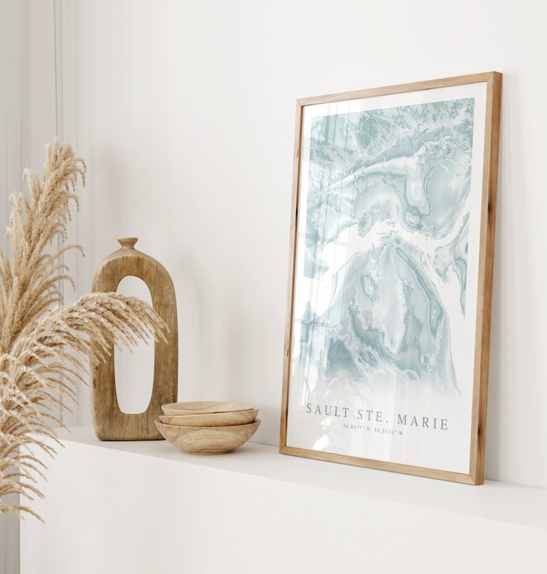 Sault Ste. Marie Map Print