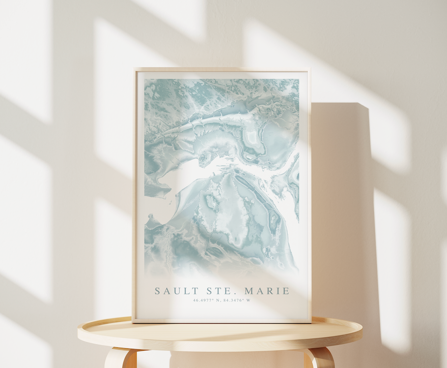 Sault Ste. Marie Map Print