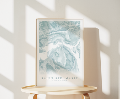 Sault Ste. Marie Map Print