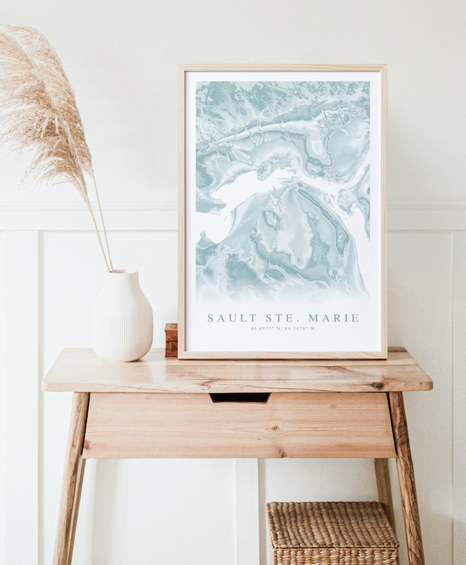 Sault Ste. Marie Map Print