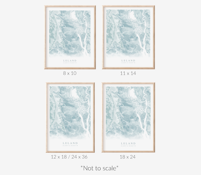 Leland NC Map Print