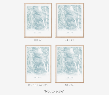 Leland NC Map Print