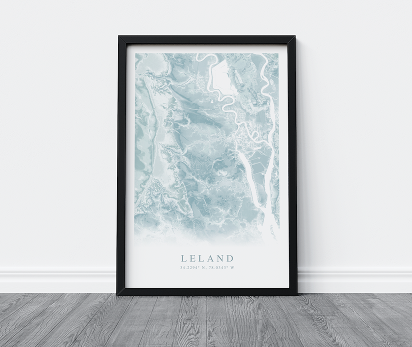 Leland NC Map Print