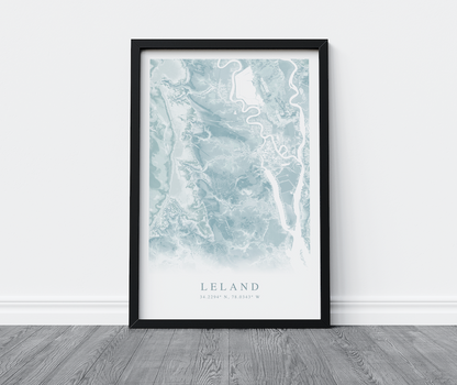 Leland NC Map Print