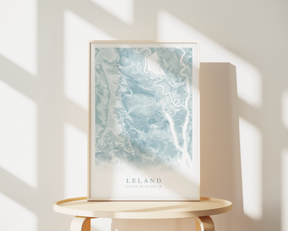 Leland NC Map Print