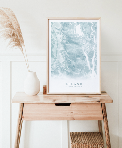 Leland NC Map Print