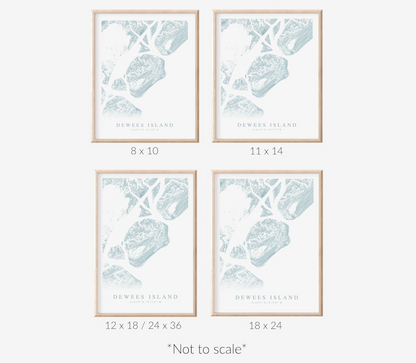 Dewees Island Map Print