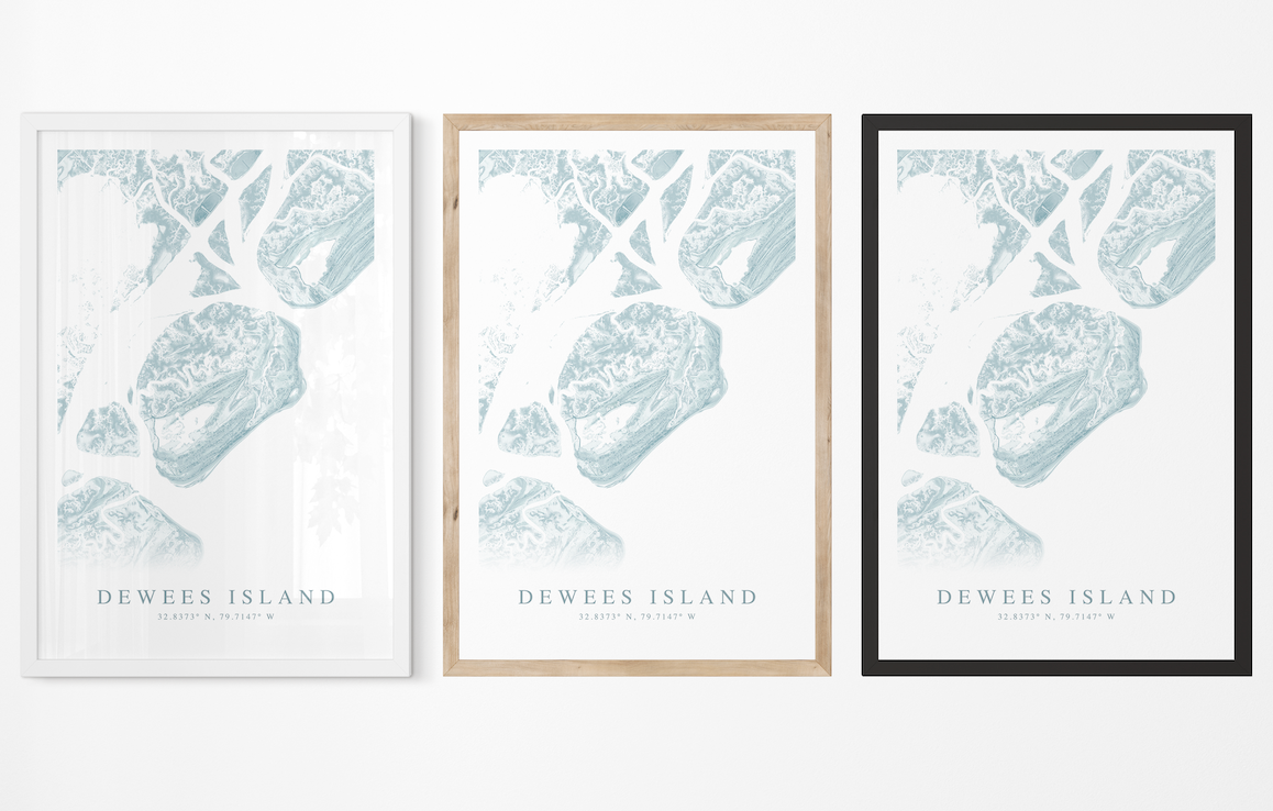 Dewees Island Map Print