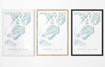Dewees Island Map Print