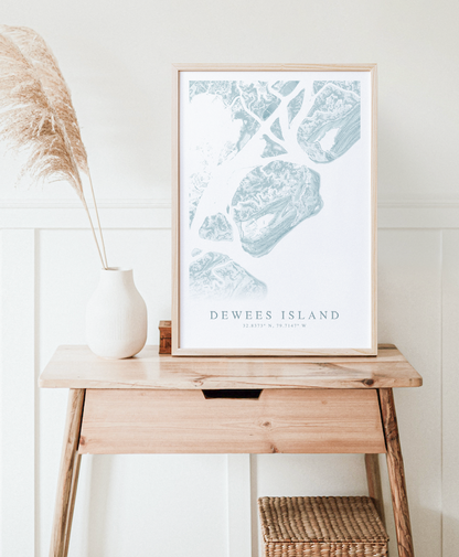 Dewees Island Map Print