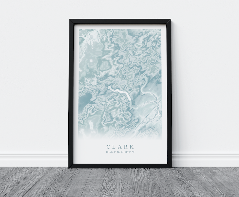 Clark NJ Map Print