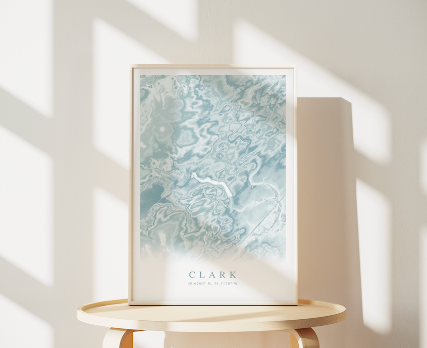 Clark NJ Map Print