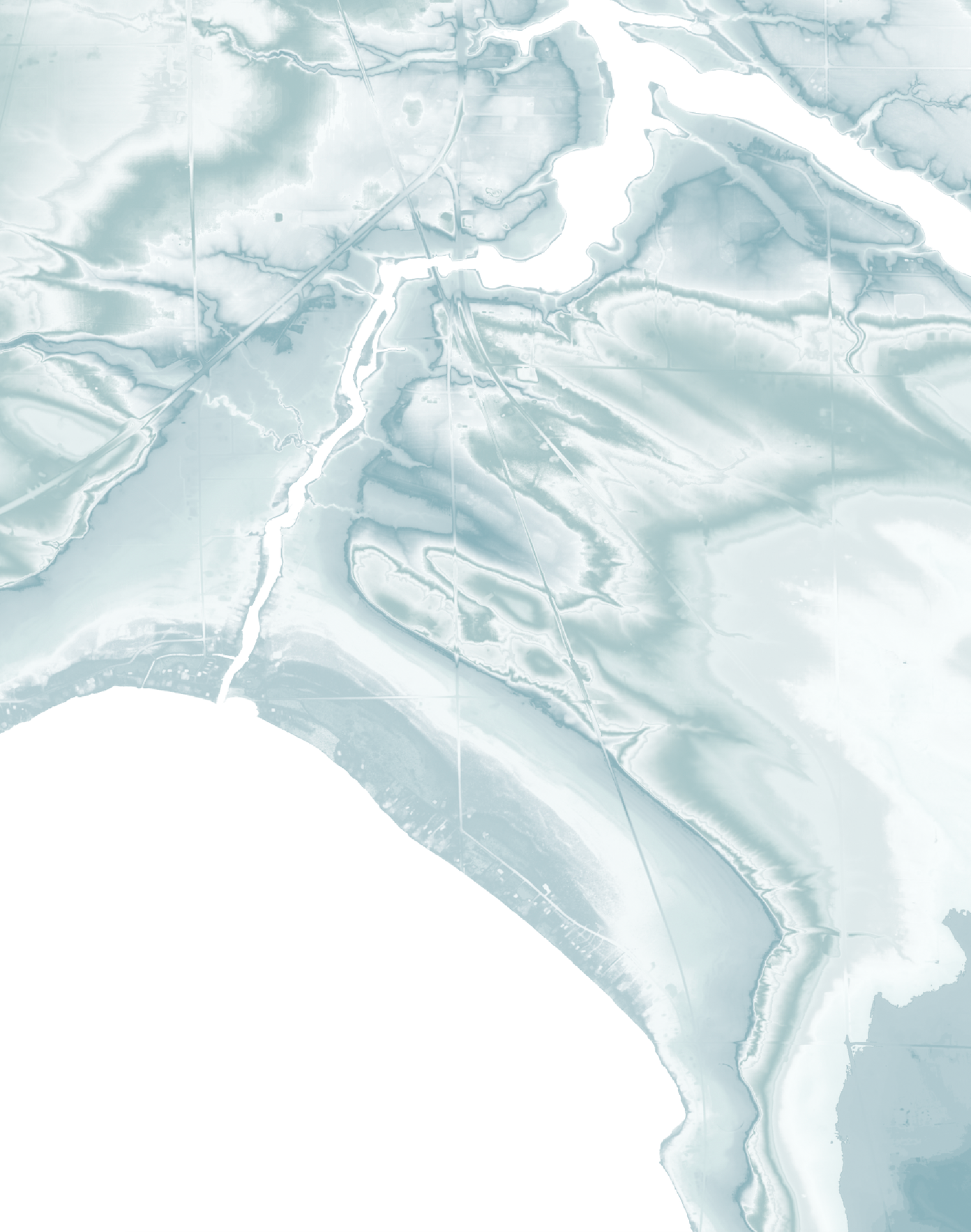 Mullett Lake Map Print