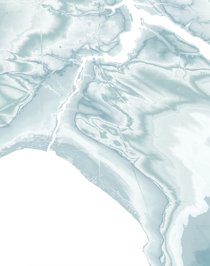 Mullett Lake Map Print