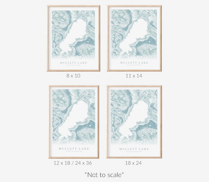 Mullett Lake Map Print