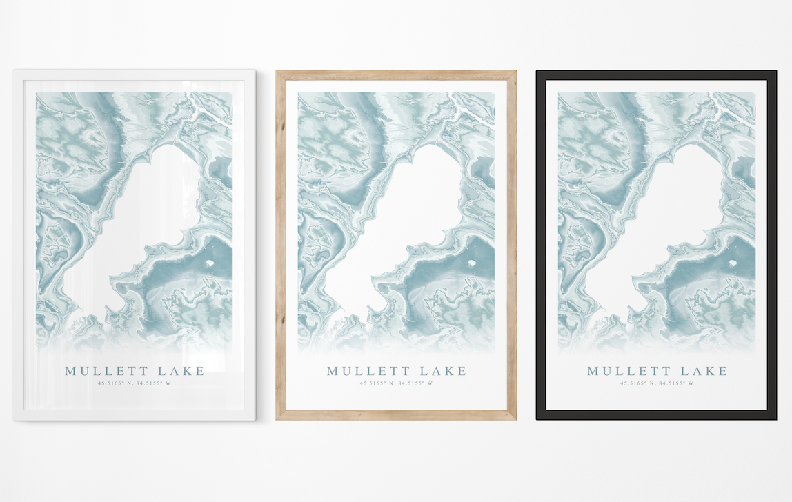 Mullett Lake Map Print