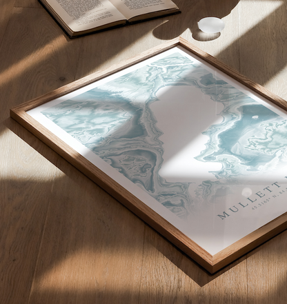 Mullett Lake Map Print