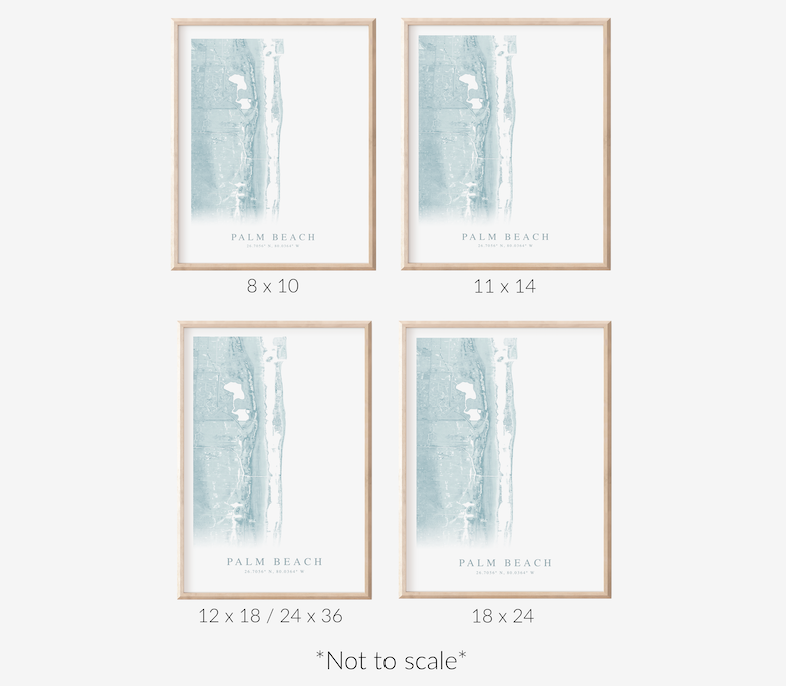 Palm Beach FL Map Print