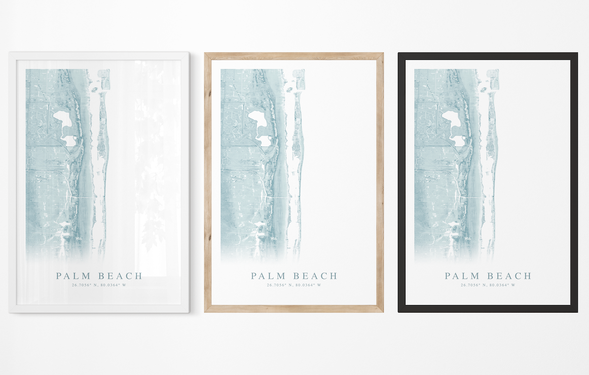 Palm Beach FL Map Print