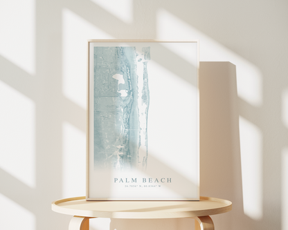 Palm Beach FL Map Print