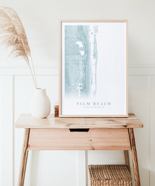 Palm Beach FL Map Print