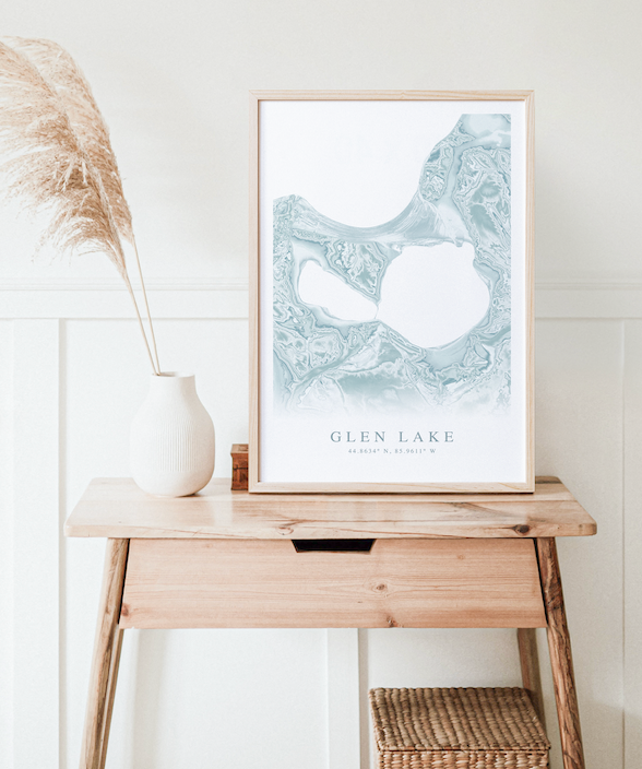 Glen Lake Map Print