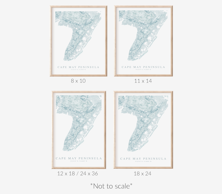 Cape May Peninsula Map Print