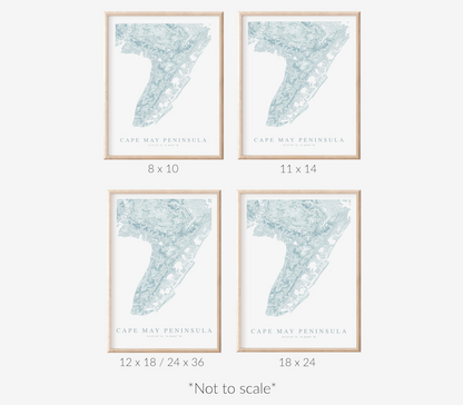 Cape May Peninsula Map Print