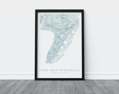 Cape May Peninsula Map Print