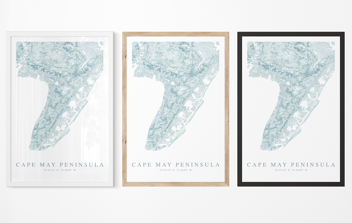 Cape May Peninsula Map Print