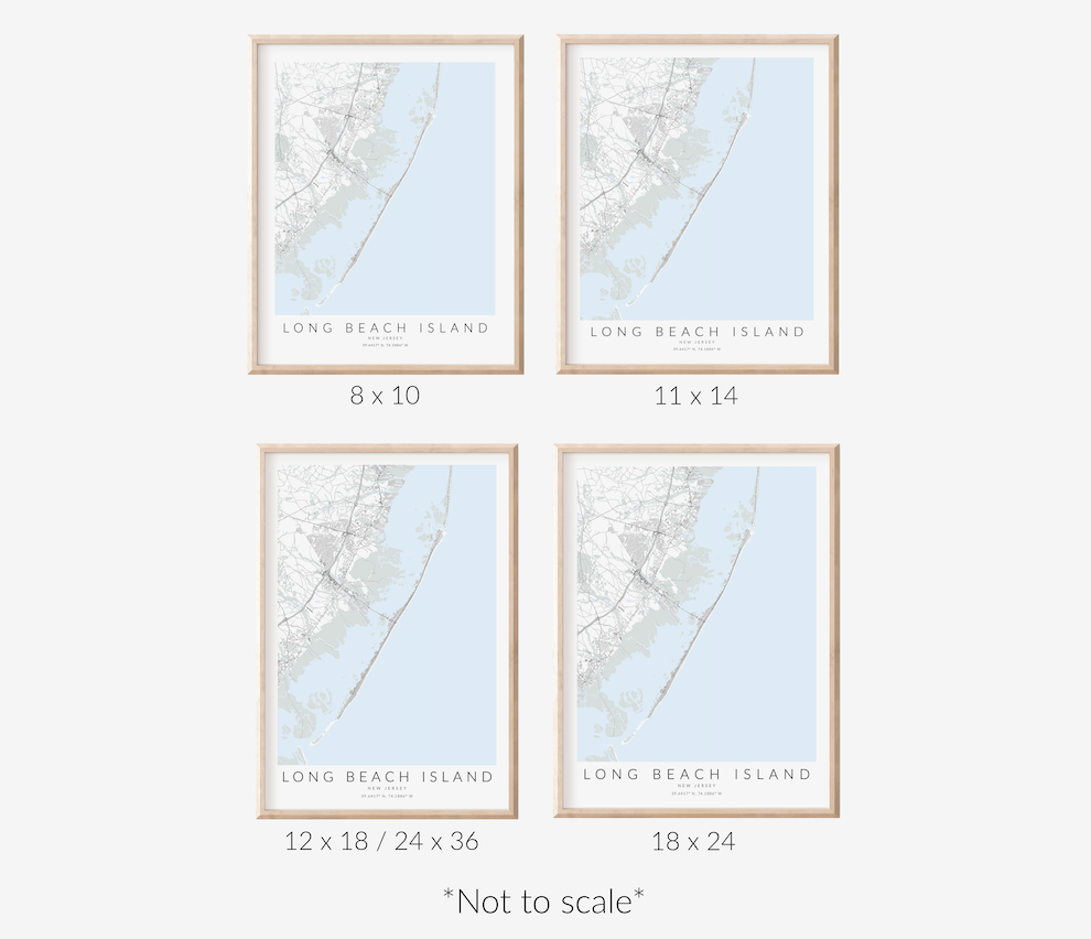 Long Beach Island Map Print