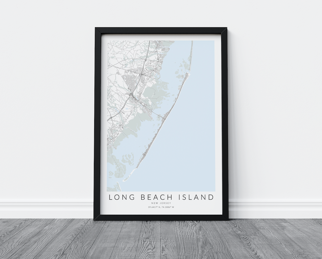 Long Beach Island Map Print
