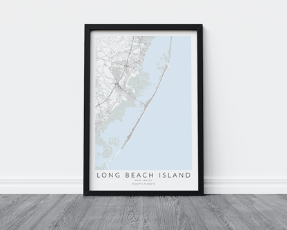 Long Beach Island Map Print