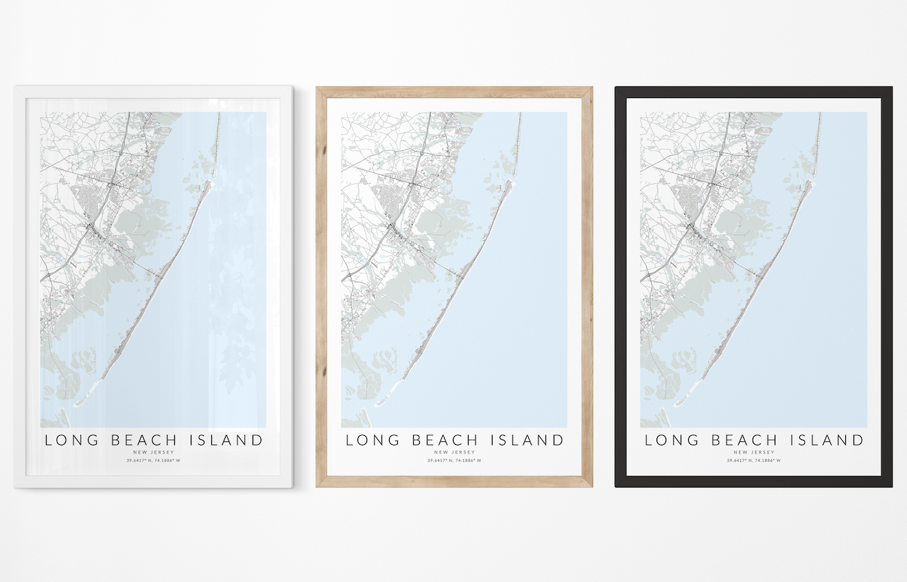 Long Beach Island Map Print