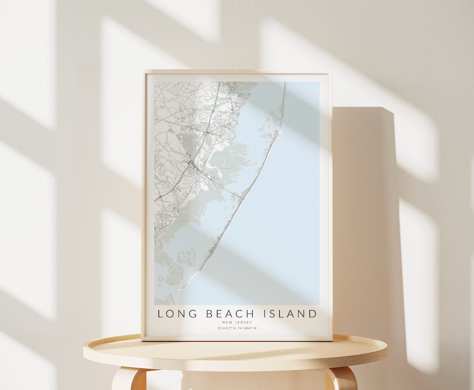Long Beach Island Map Print