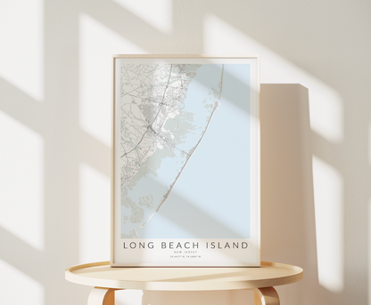 Long Beach Island Map Print