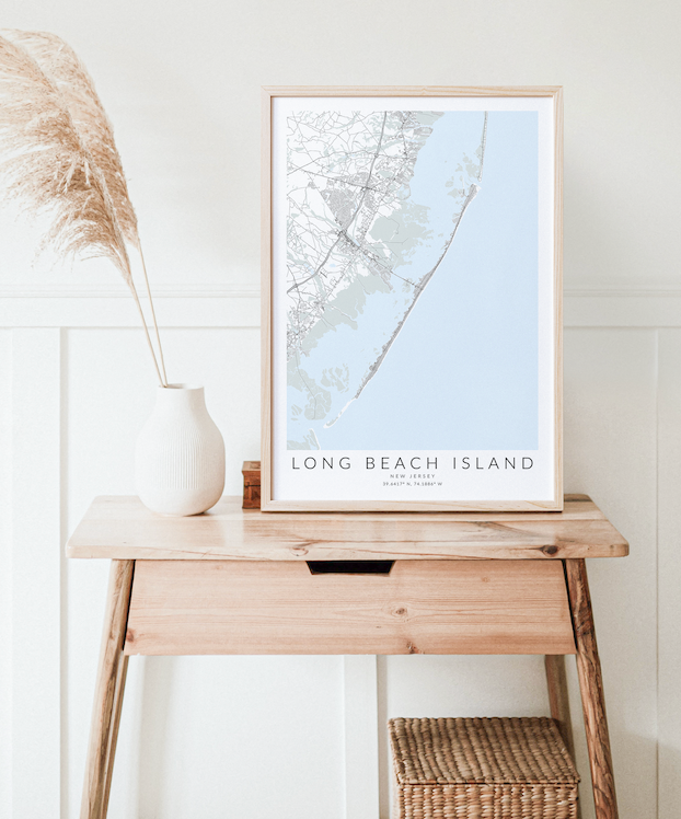 Long Beach Island Map Print